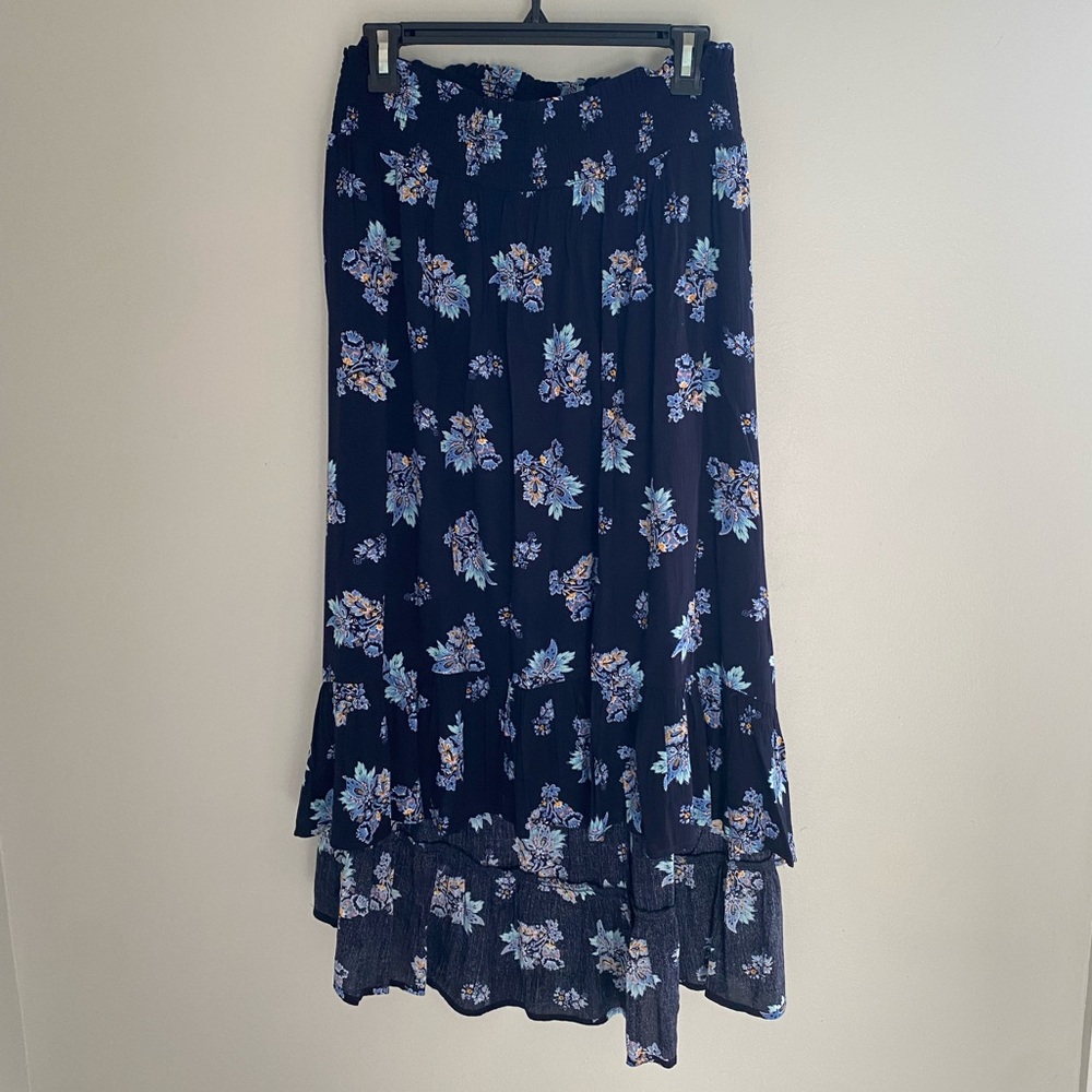 Lane Bryant‎ blue floral flowy high low skirt size 24